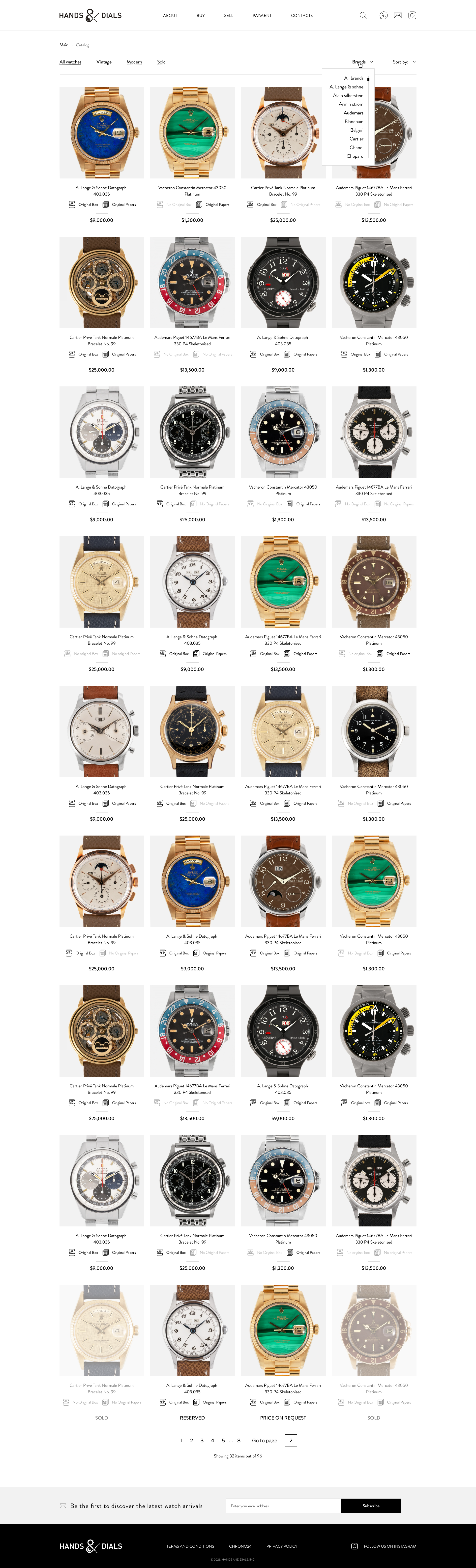 UX/UI design luxury watches website - watches premium website e-commerce media 2