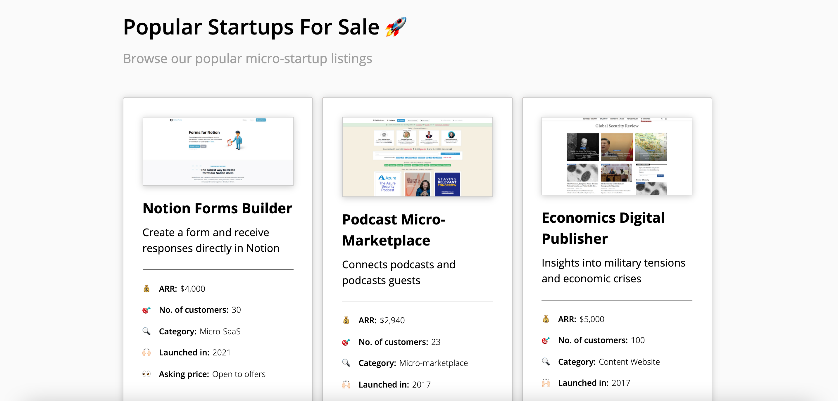 Micro Startups For Sale - Zero Commission 