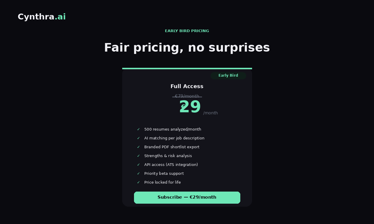 Cynthra.ai — CV Scorer by AI gallery image