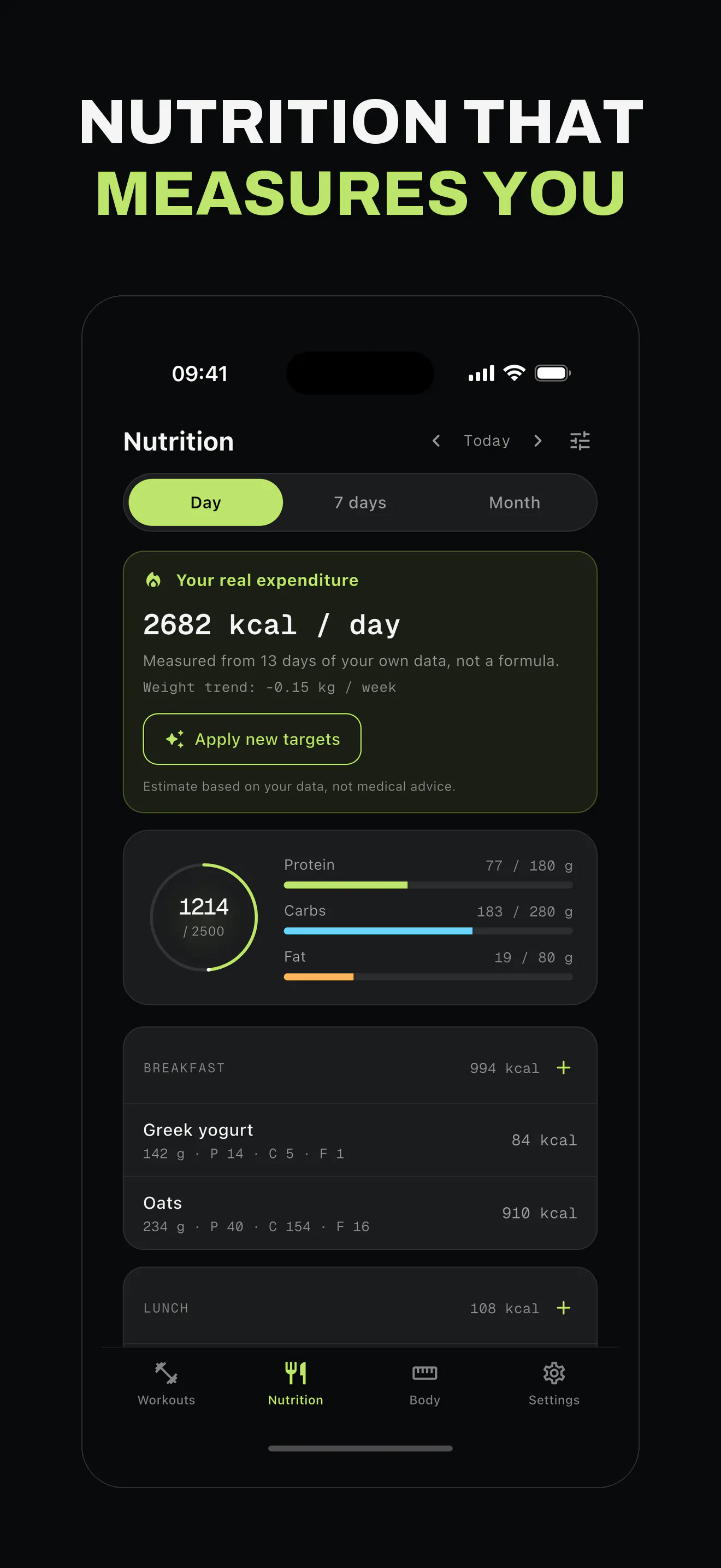 Oryn, free workout & nutrition tracker screenshot 4