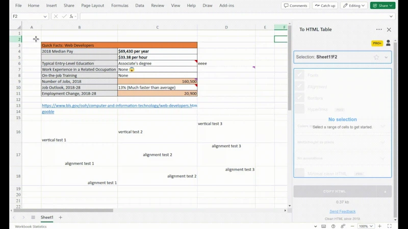 Excel to HTML Table Converter screenshot 4