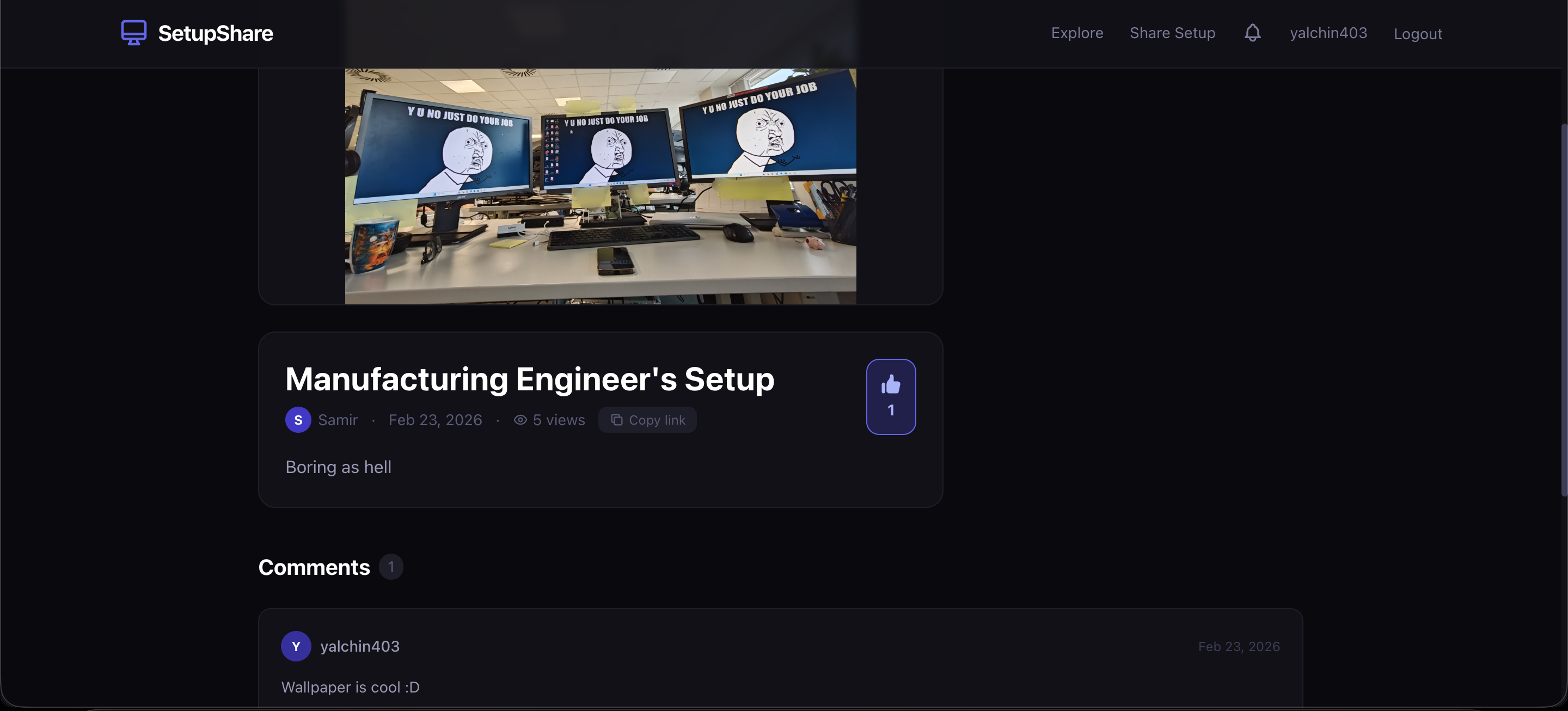 Explore Setups — SetupShare - Screenshot 2 showing product features and functionality