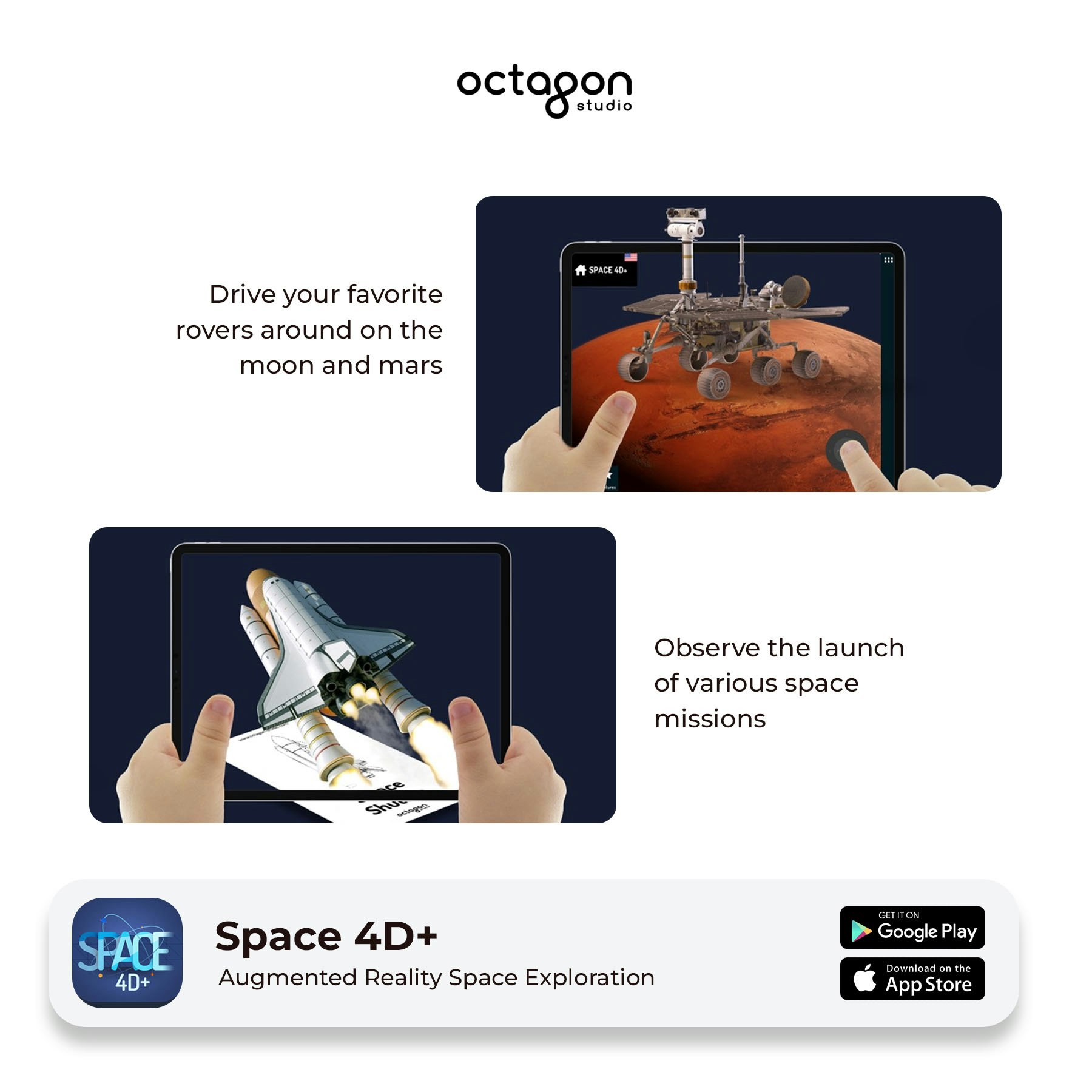 Mídia 4 de Cartões de realidade aumentada do espaço 4D - Explodir para o espaço sideral em realidade aumentada