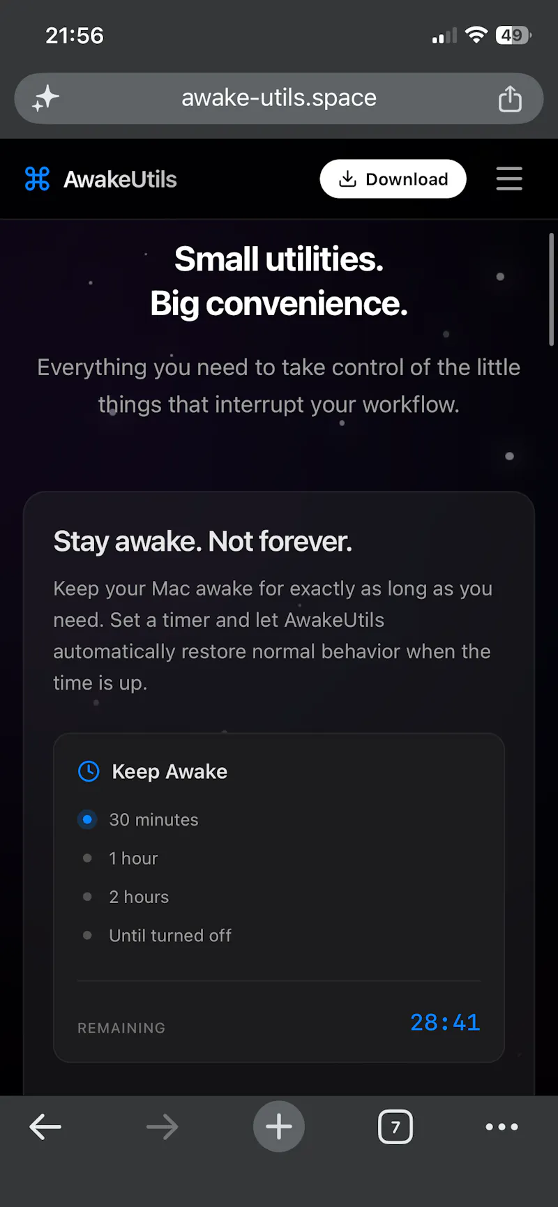 AwakeUtils App screenshot 3