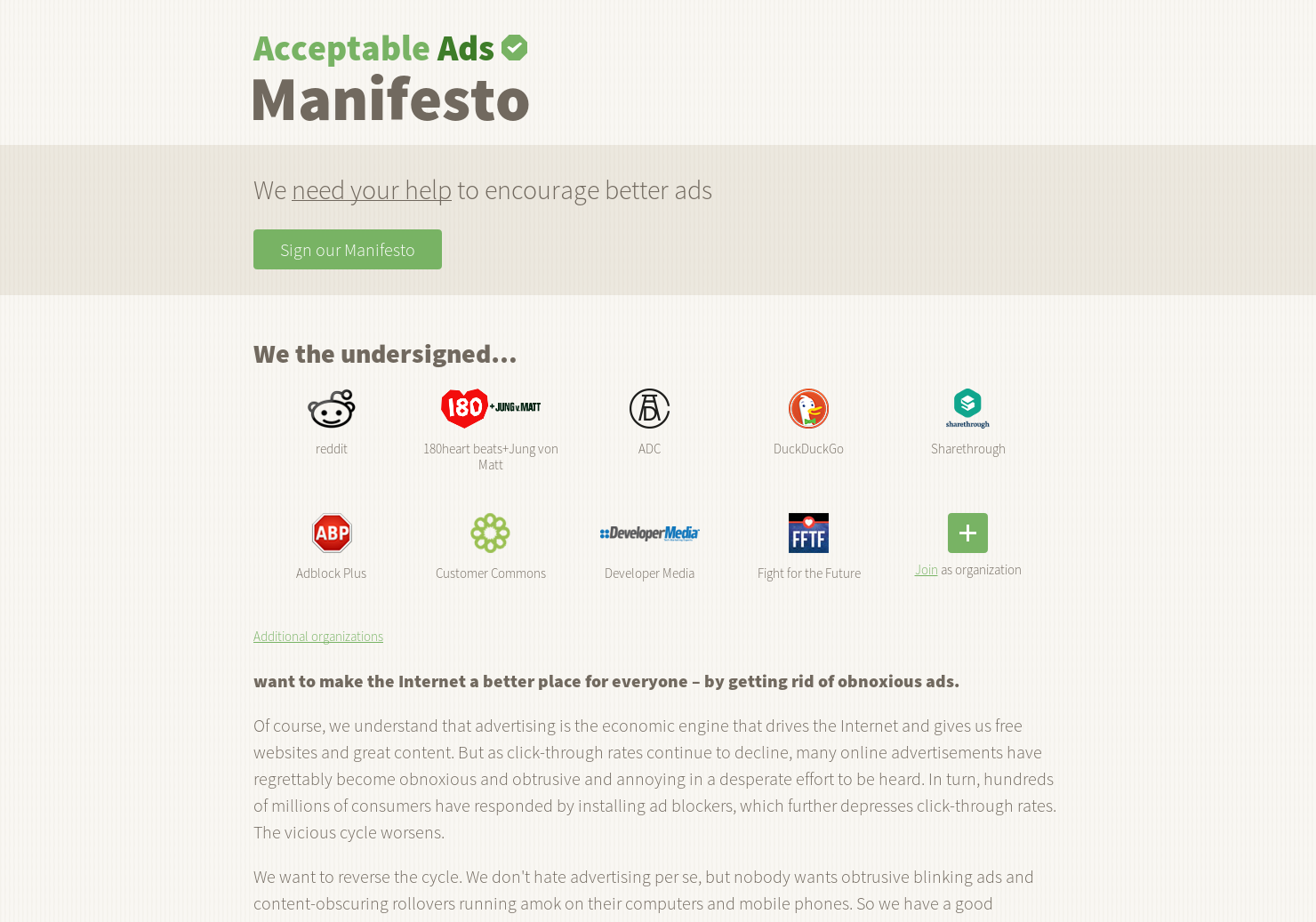 Acceptable Ads Manifesto