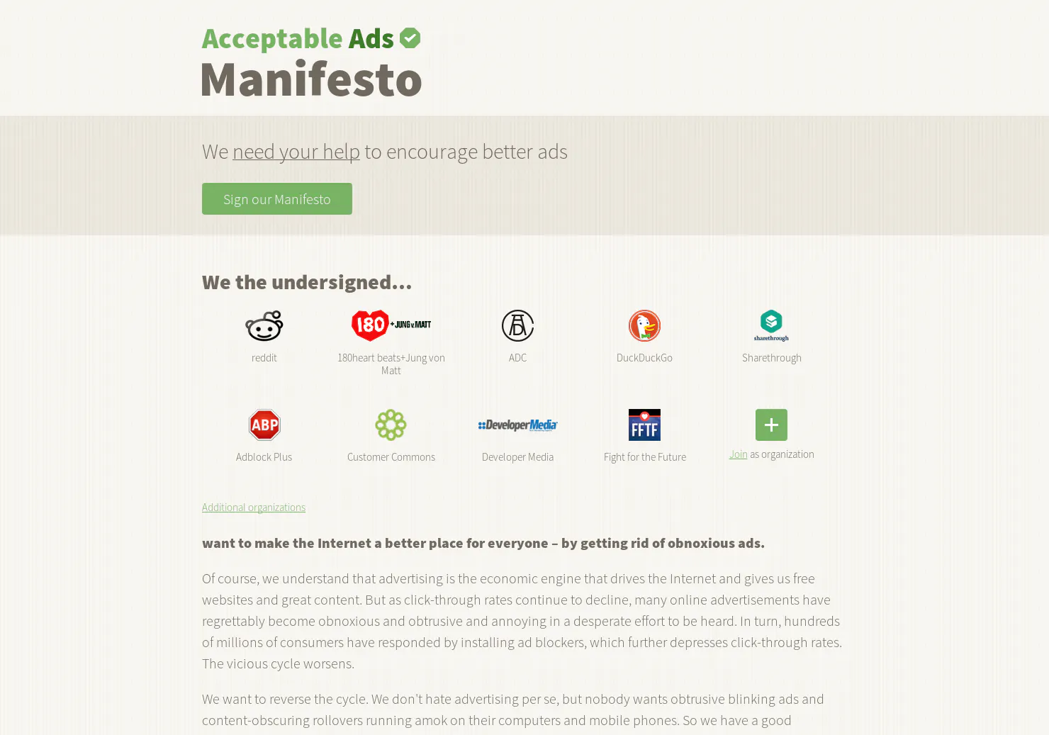 Acceptable Ads Manifesto