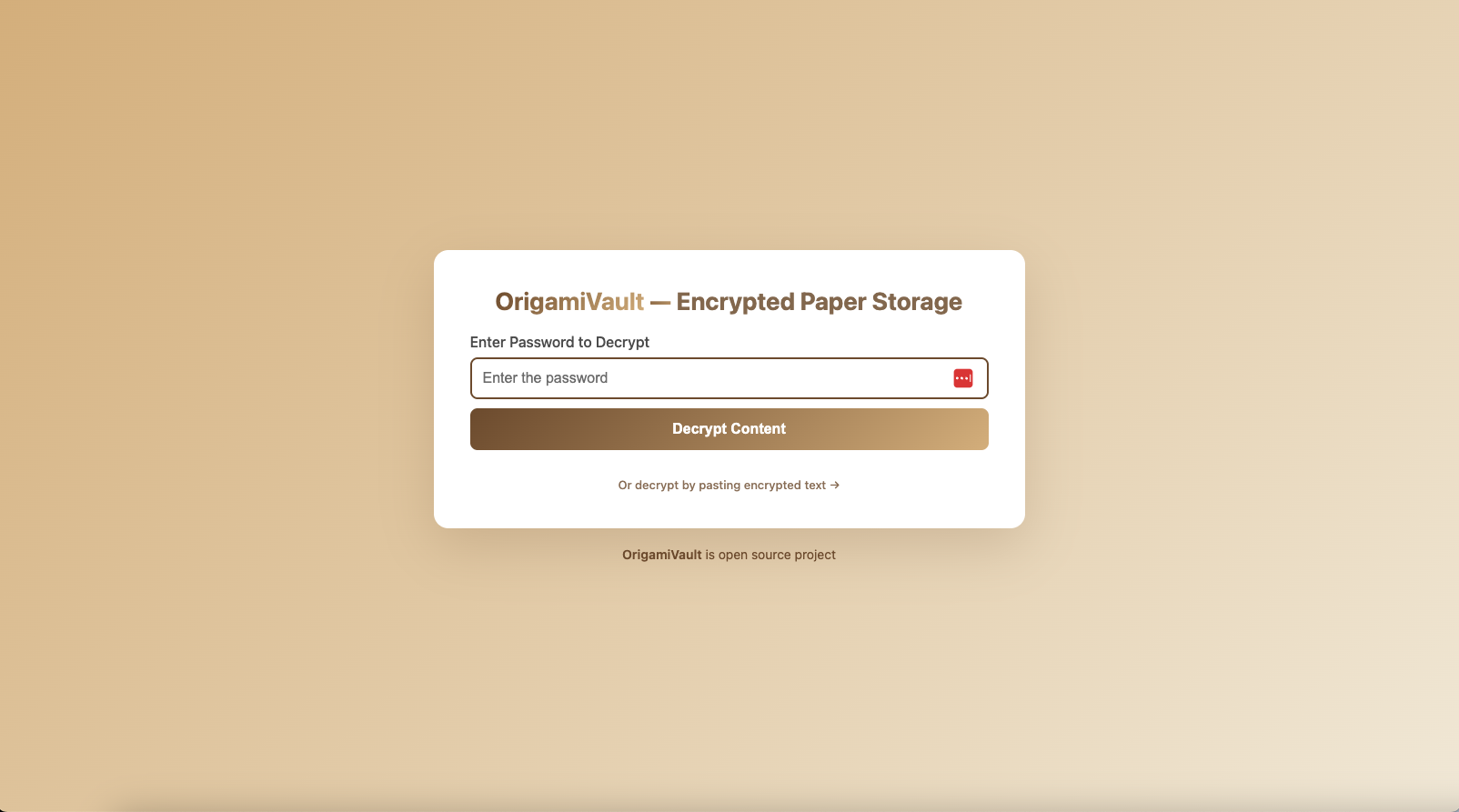 Origami Vault - Screenshot 3 showing product features and functionality
