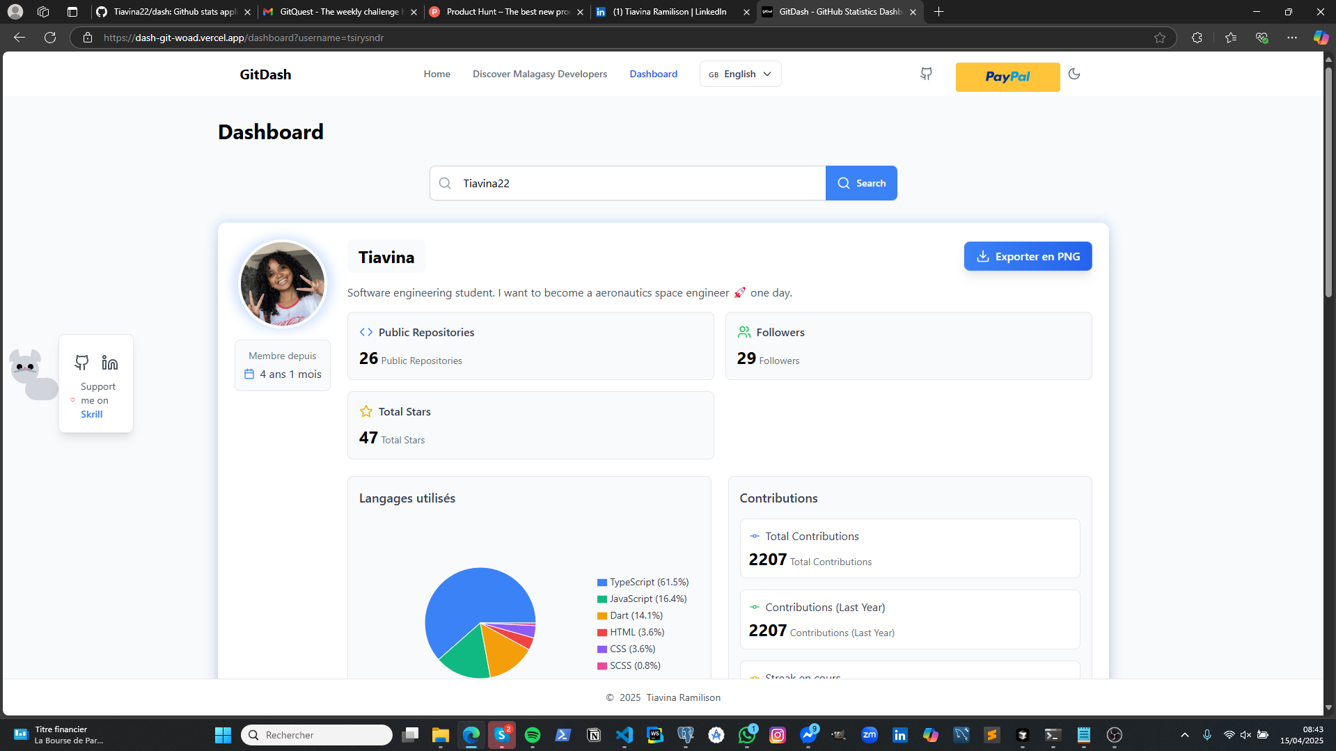 Hitash - Github İstatistik Gösterge Tablosu medya 3
