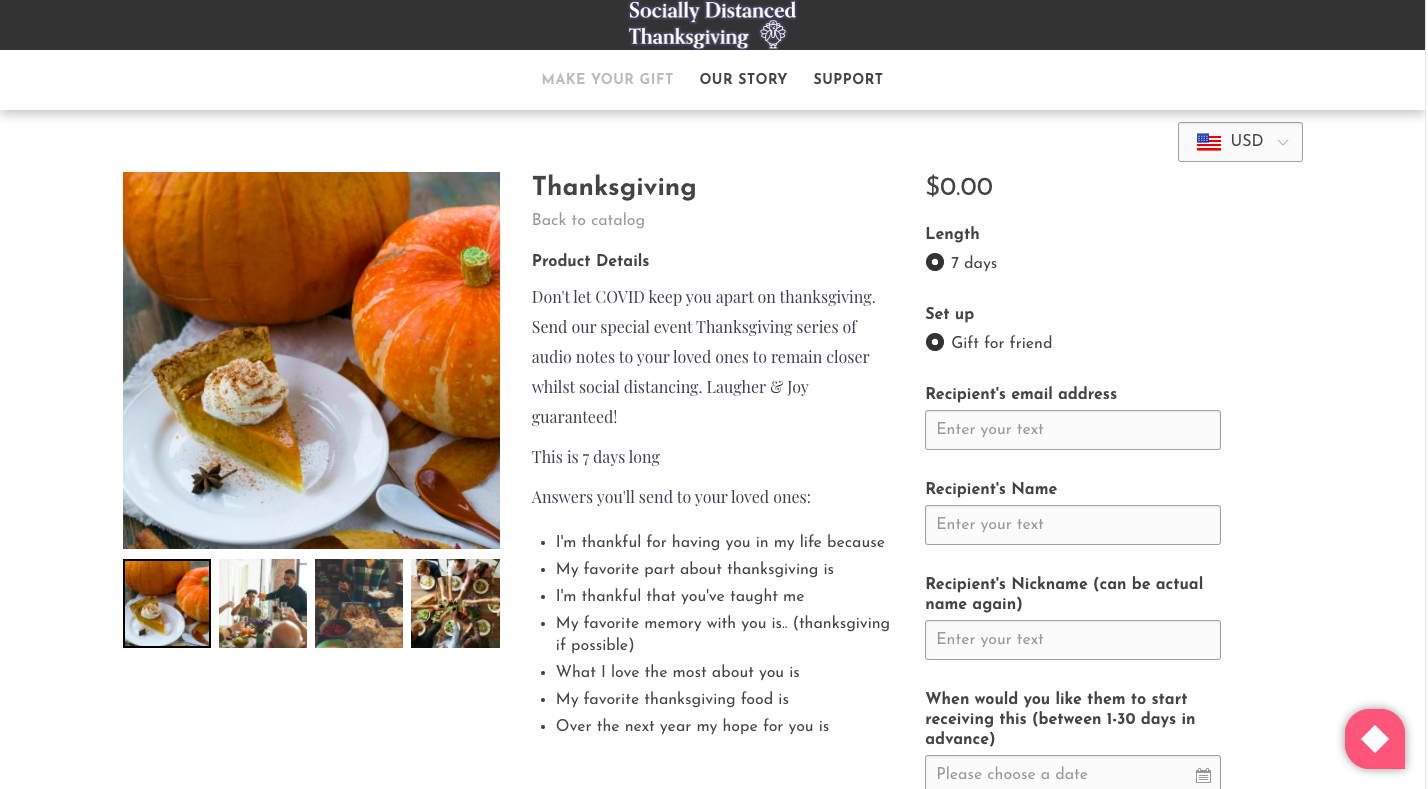 Socially Distanced Thanksgiving gallery image