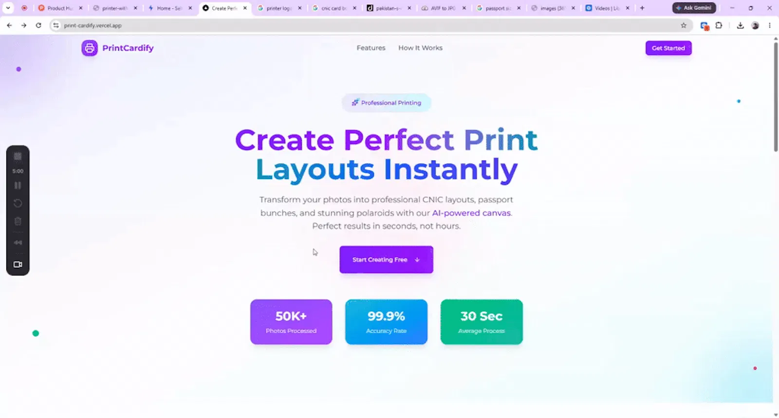 Print Cardify screenshot 1 (video preview)