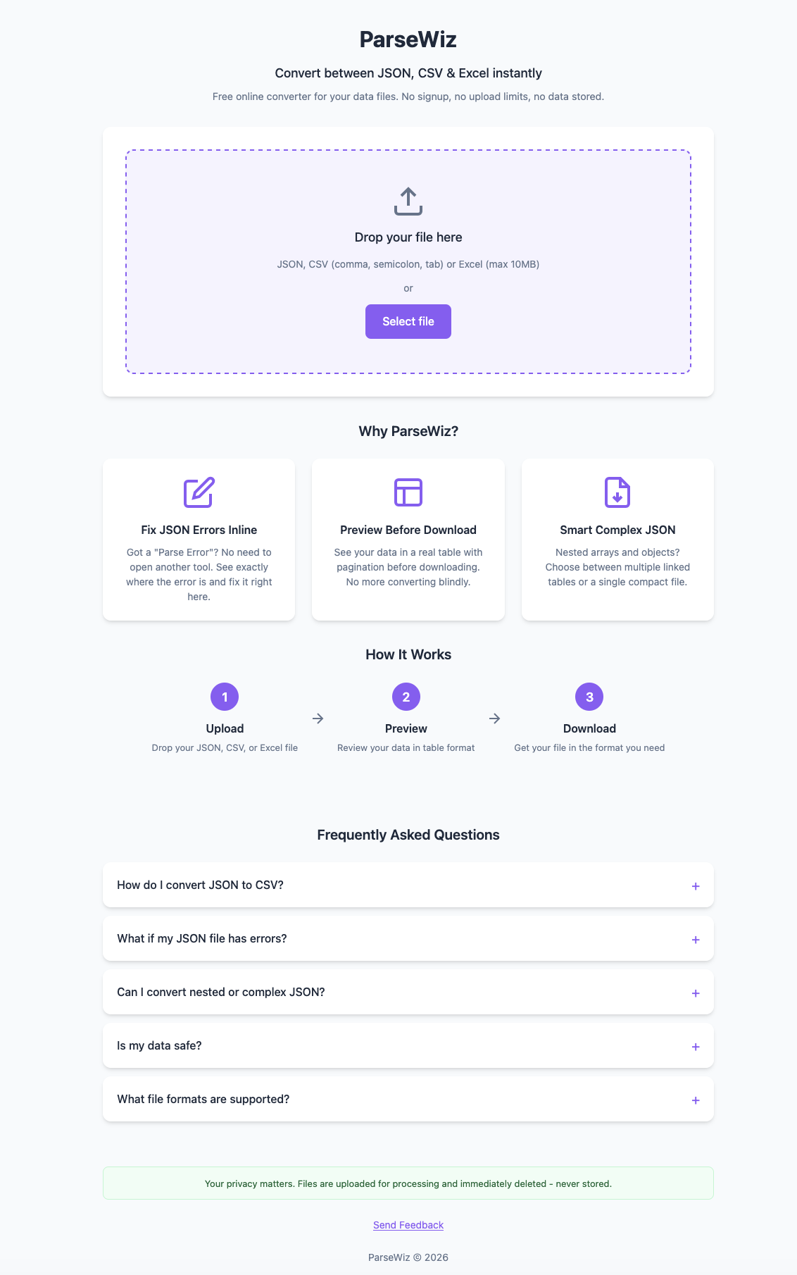 ParseWiz - Screenshot 2 showing product features and functionality