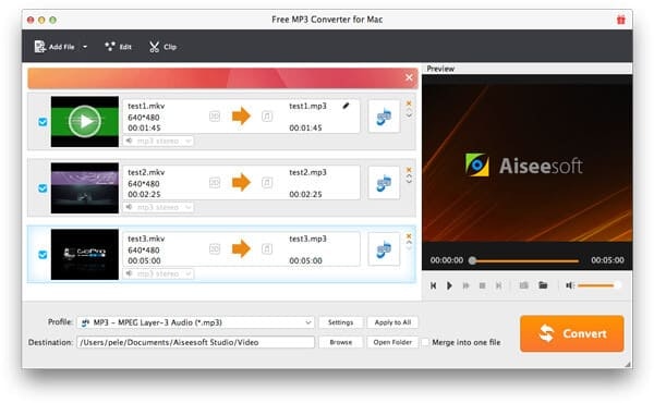 Aiseesoft Free MP3 Converter for Mac - Free MP3 Converter for Mac, video converter media 1