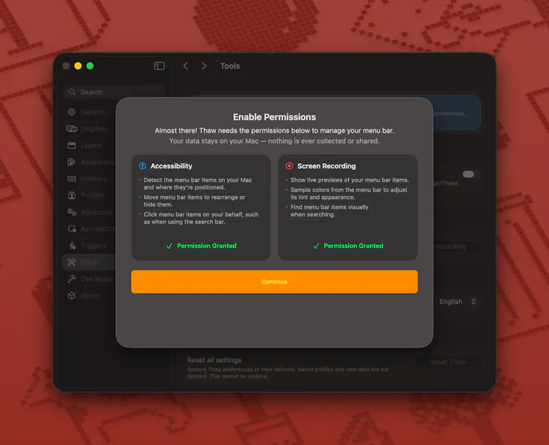 Thaw screenshot 3