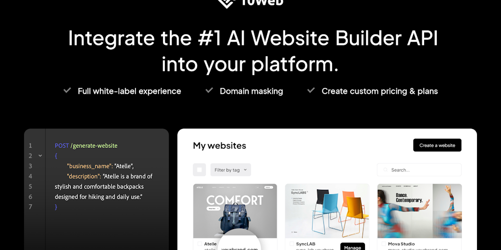 10Web - Website Builder API
