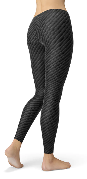 Damen schwarze Kohlefaser -Leggings - $ 79.00 USD Medien 1