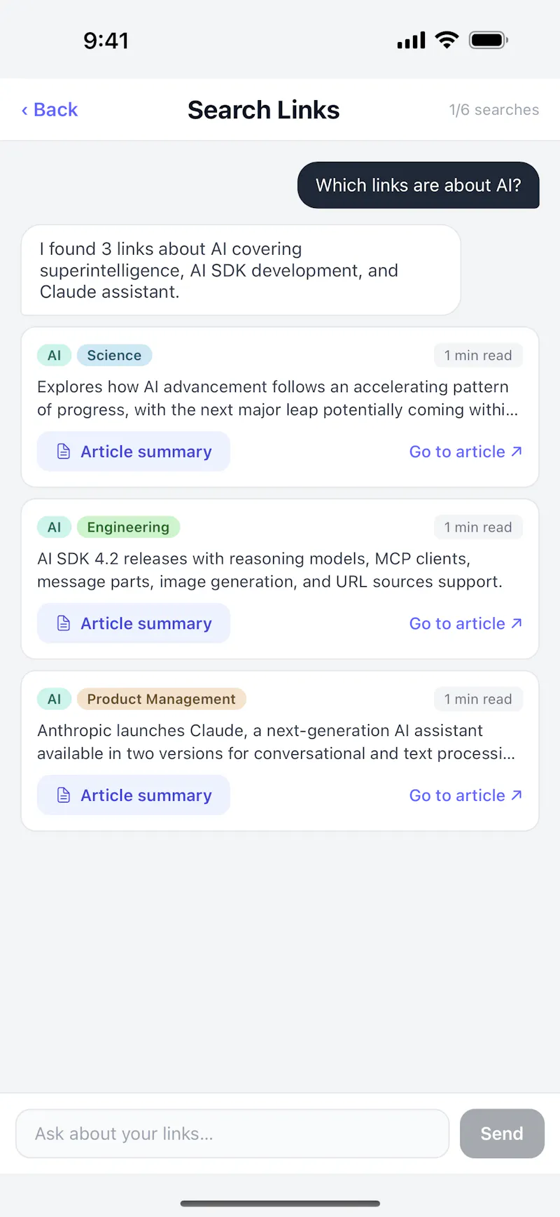 ToDoLinks screenshot 2
