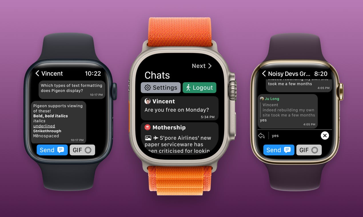 Pigeon, a watchOS Telegram Client app. media 1