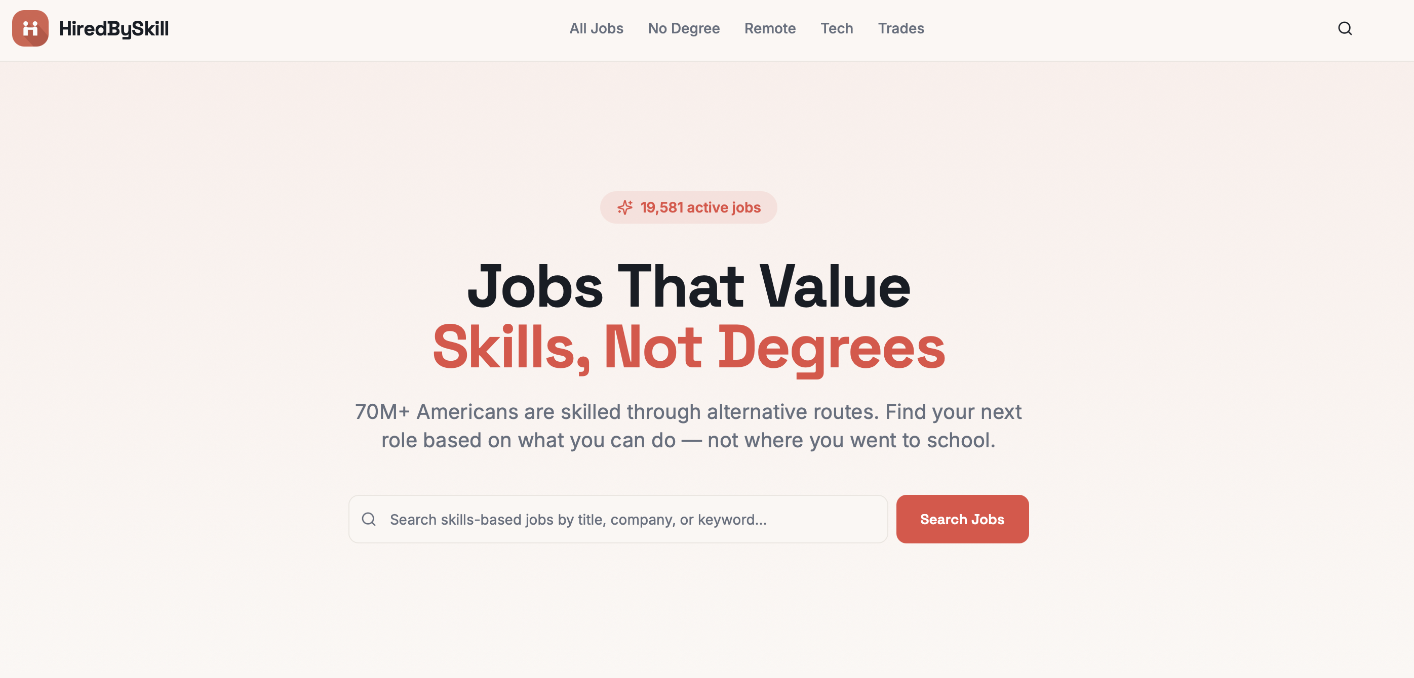 HiredBySkill  - Main product screenshot demonstrating key features and user interface