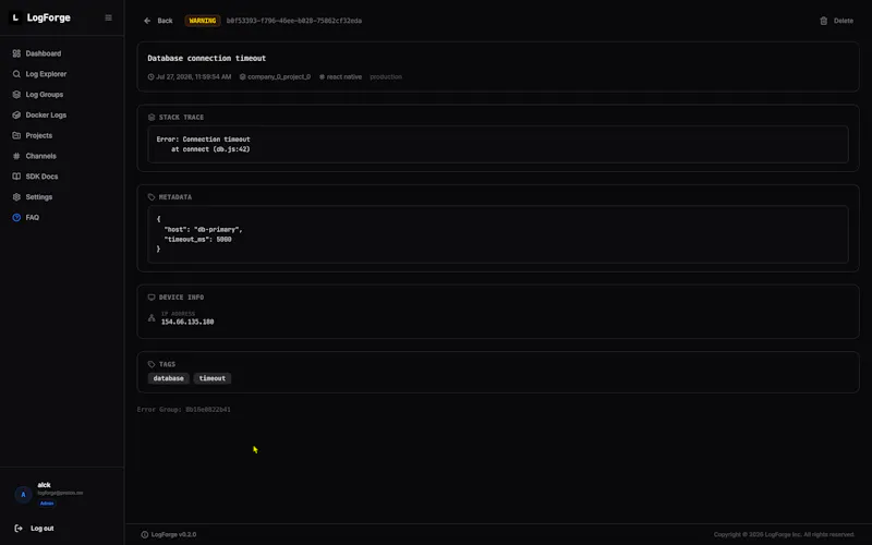 LogForge screenshot 3