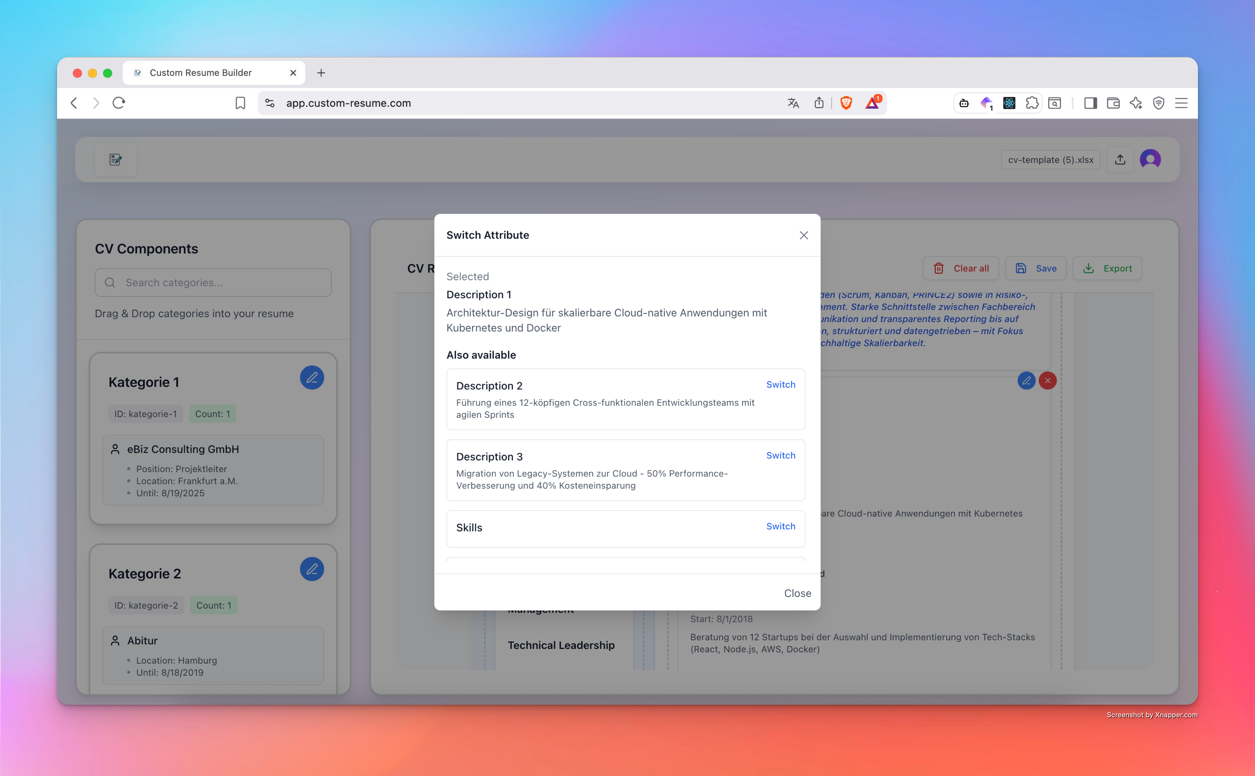 Custom Resume Builder gallery image