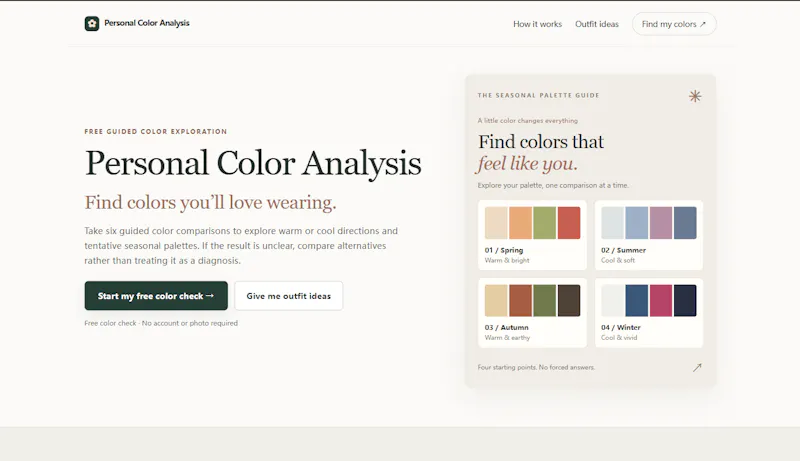 Personal Color Analysis screenshot 1