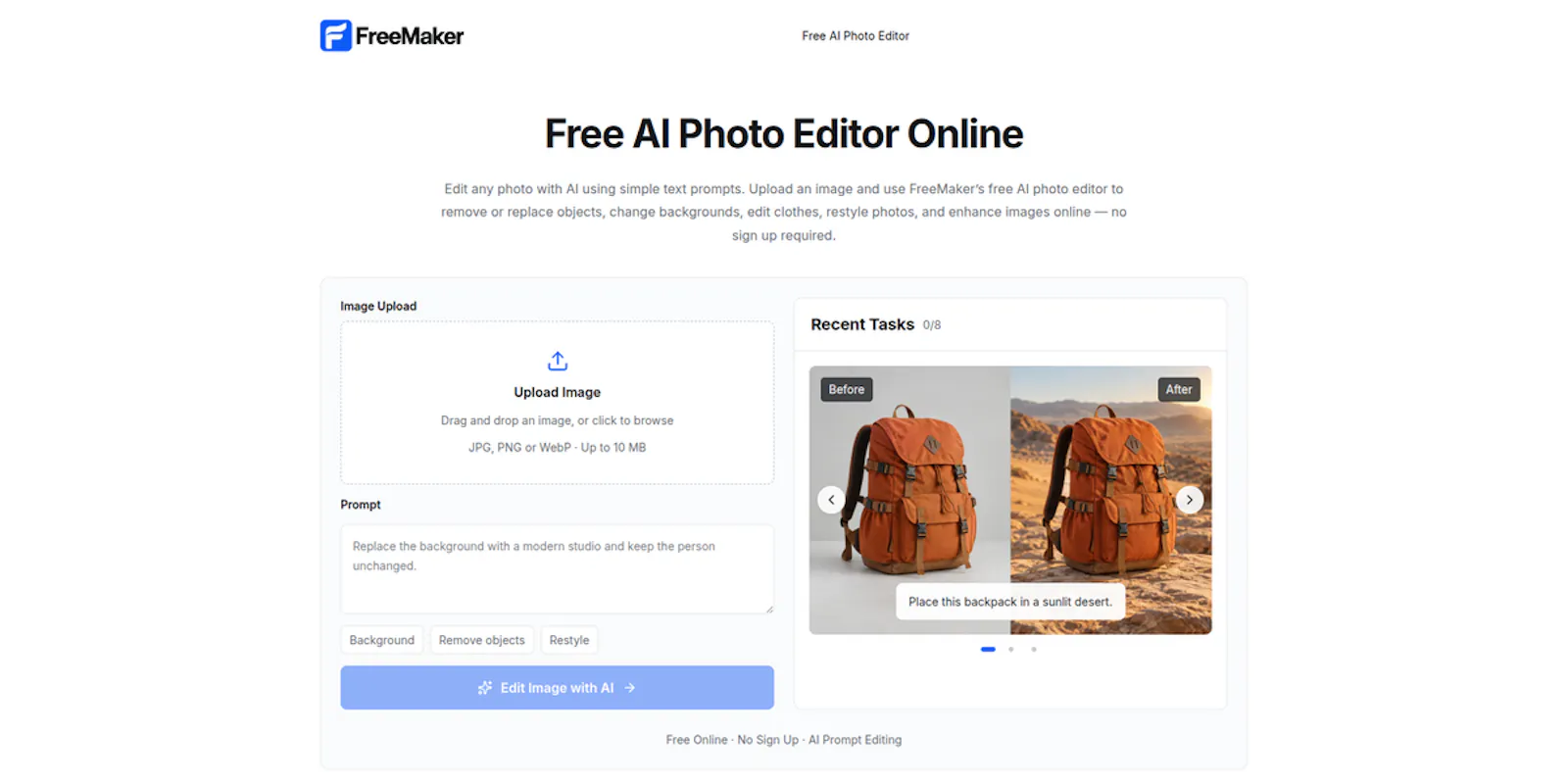 Free AI Photo Editor - FreeMaker screenshot 1