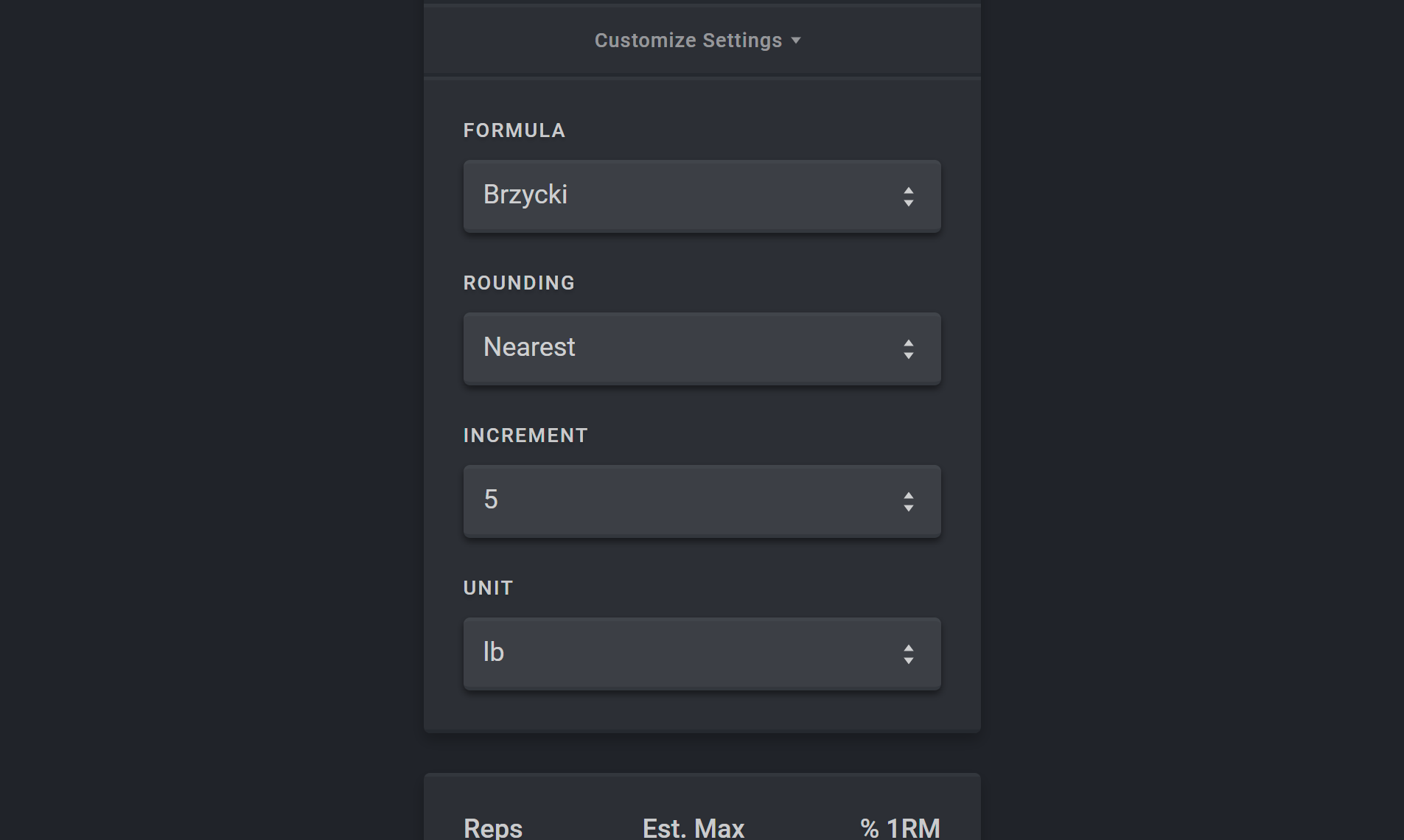 One Rep Max gallery image