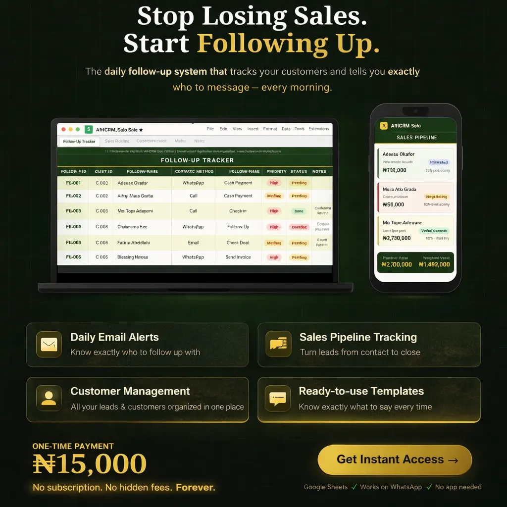 AfriCRM Follow-Up And Sales Trackers  gallery image