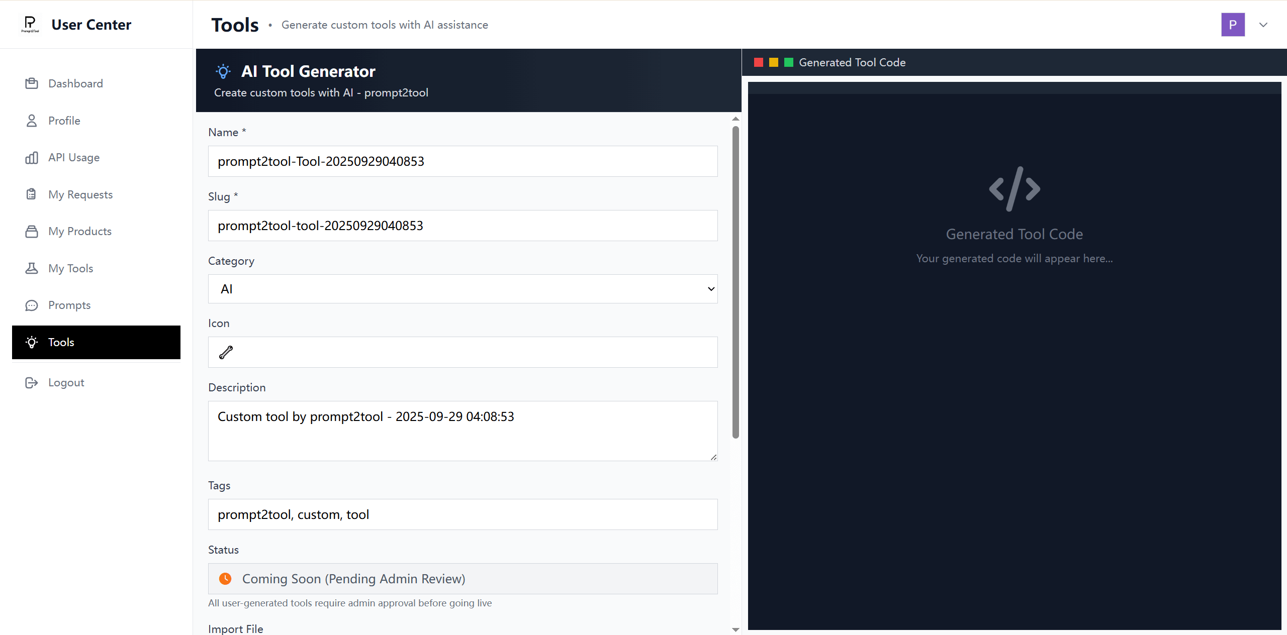 Prompt2Tool gallery image