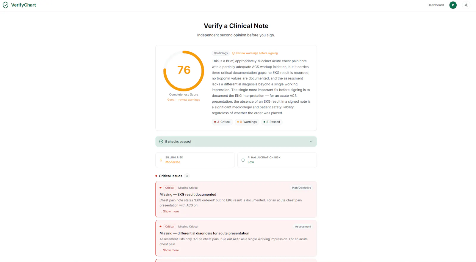 VerifyChart screenshot 2