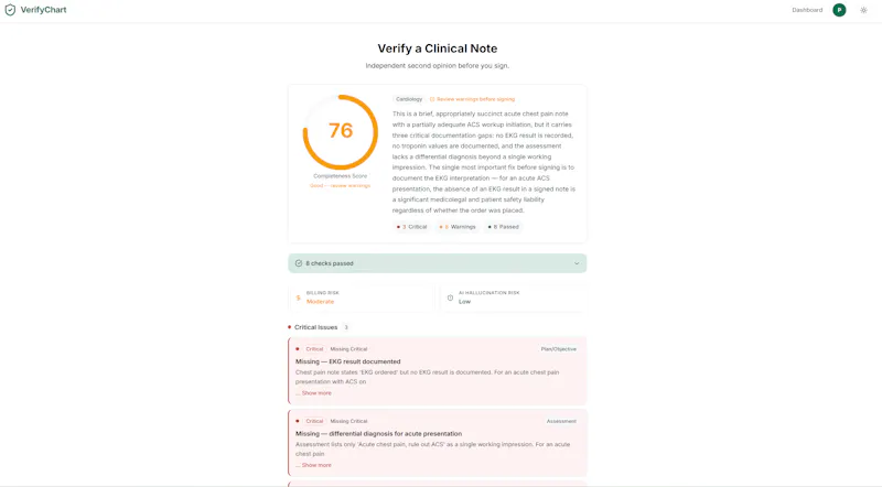 VerifyChart screenshot 2