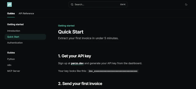 Parzo API screenshot 4