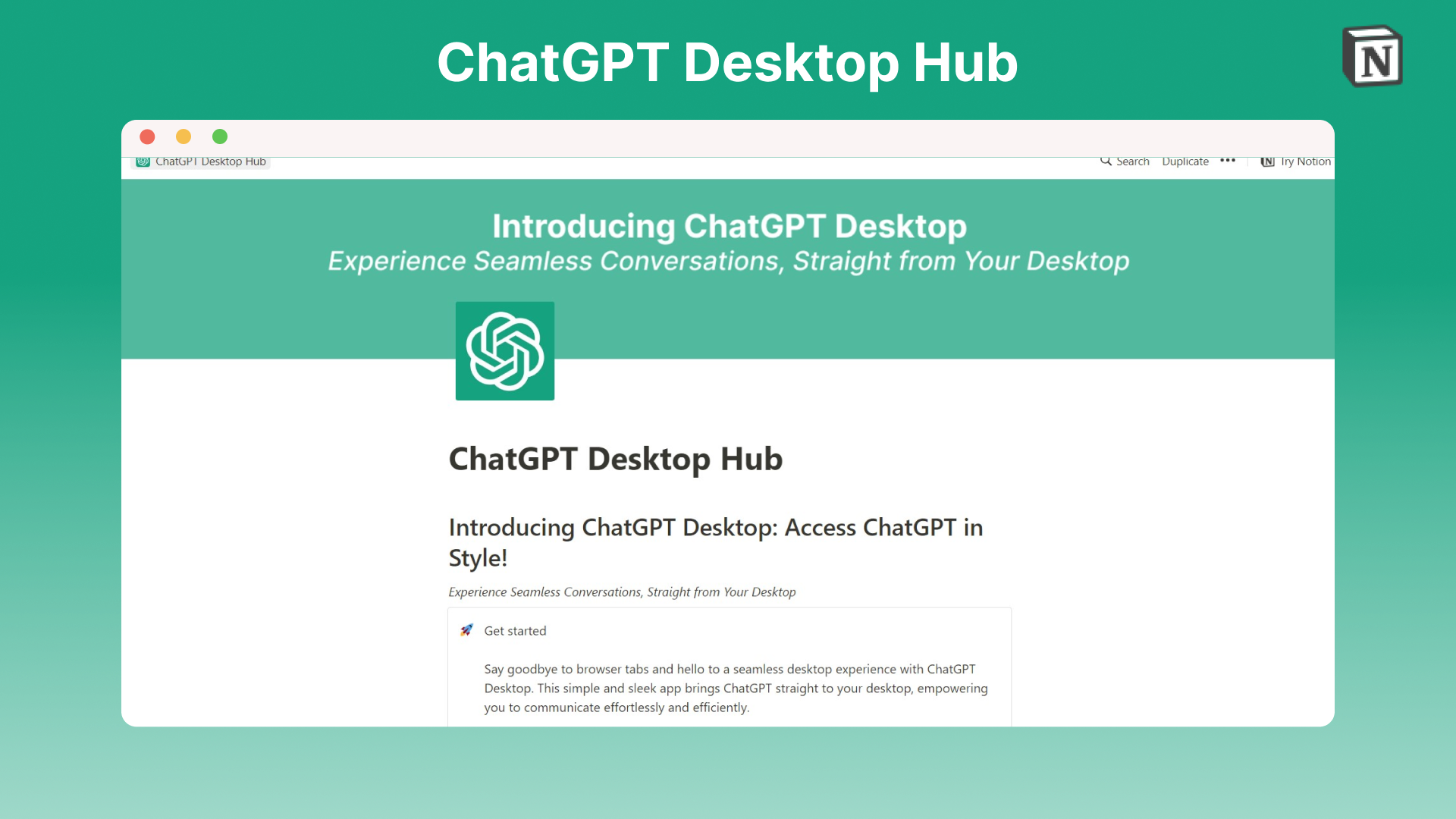 CHATGPT Desktop Hub - Conversazioni senza soluzione di continuità, direttamente dal tuo desktop media 1