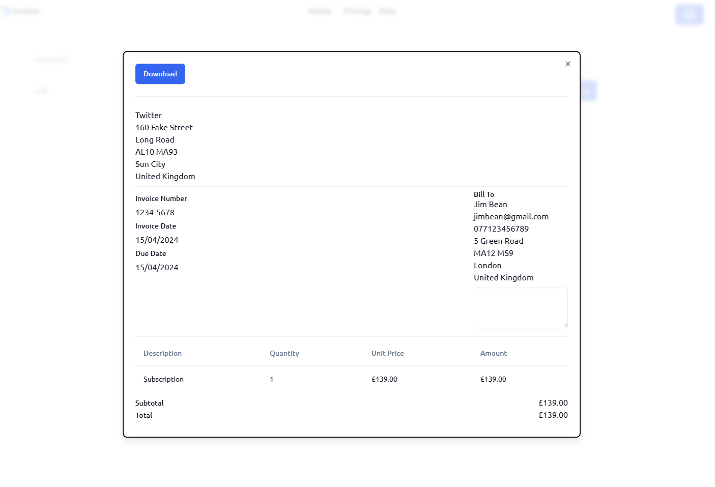 Media Hóa đơn - Stripe Hóa đơn thay thế 1