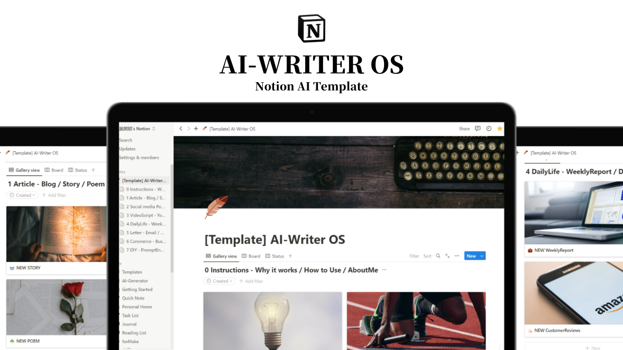 AI-Writer OS - AI-Writer OS는 올인원 쓰기 개념 AI 템플릿입니다. 미디어 1
