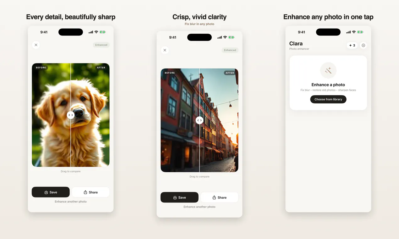 Clara: AI Photo Enhancer gallery image
