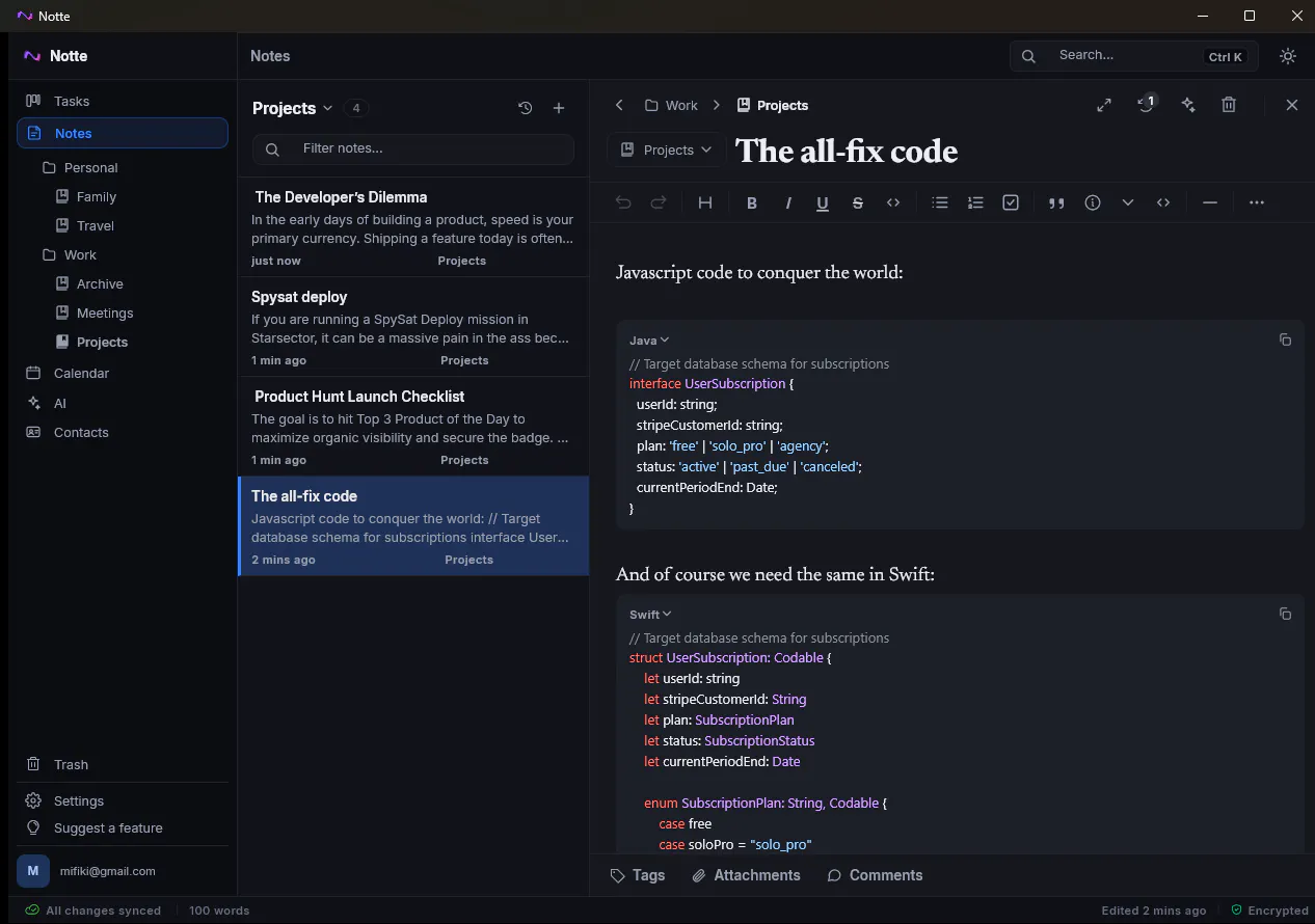 Notte - Privacy-first Workspace gallery image
