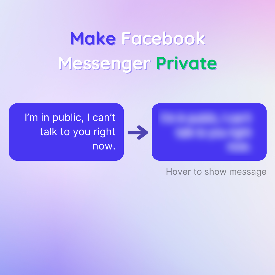 Verstecke mich Chat - Eine Browser -Erweiterung für private Nachrichten auf Facebook Medien 1