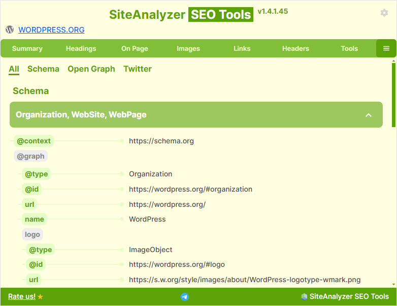 Siteanalyzer SEO Strumenti Chrome Extension media 7