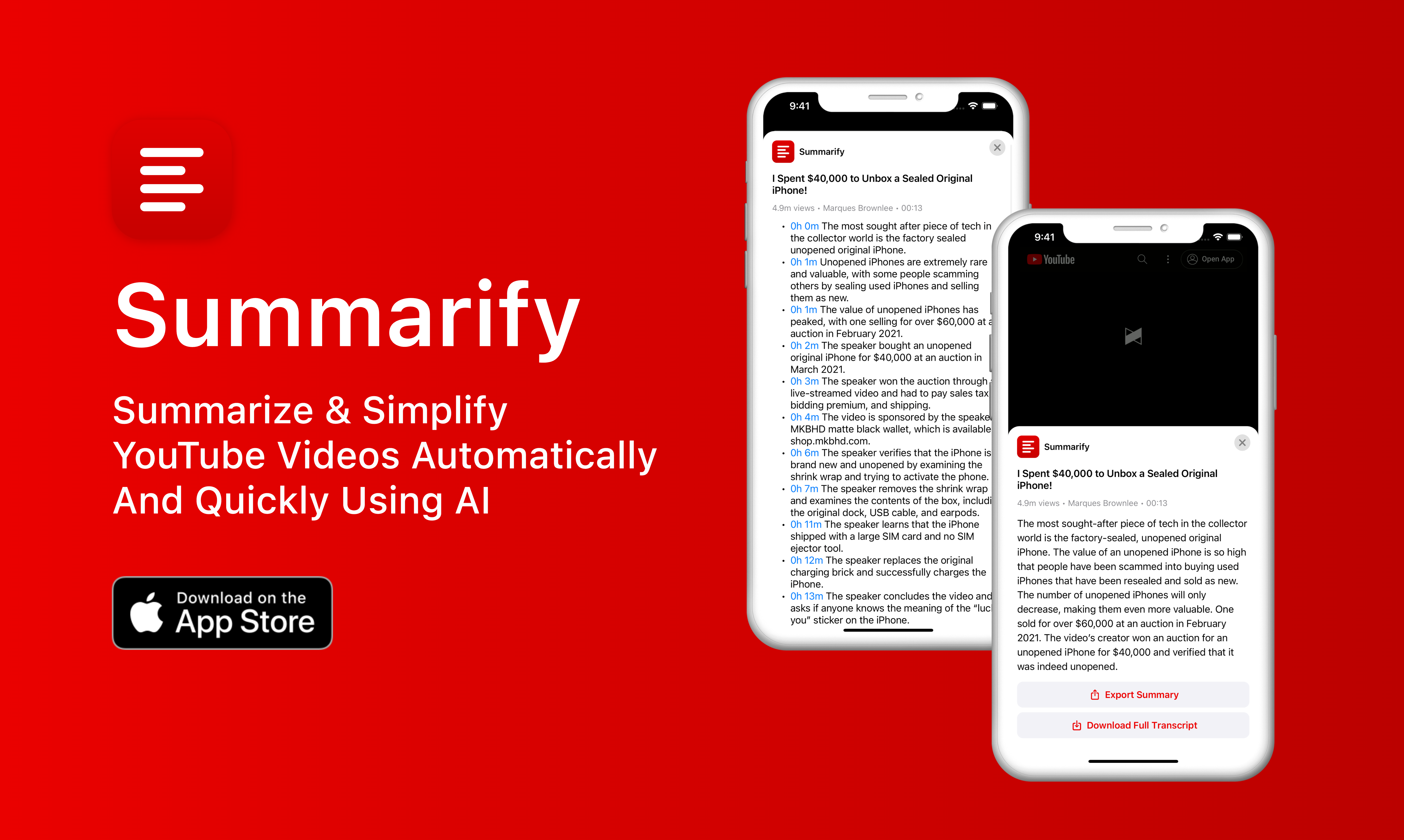 Summarify AI для YouTube - Быстро суммируйте видео на YouTube с помощью искусственного интеллекта медиа 4