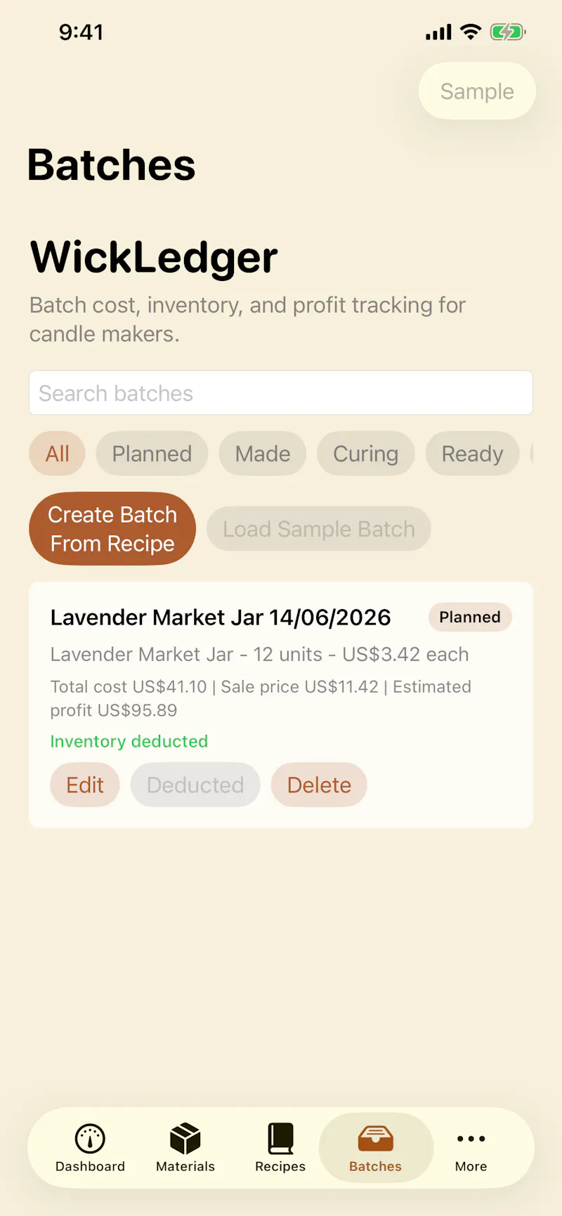 WickLedger screenshot 1