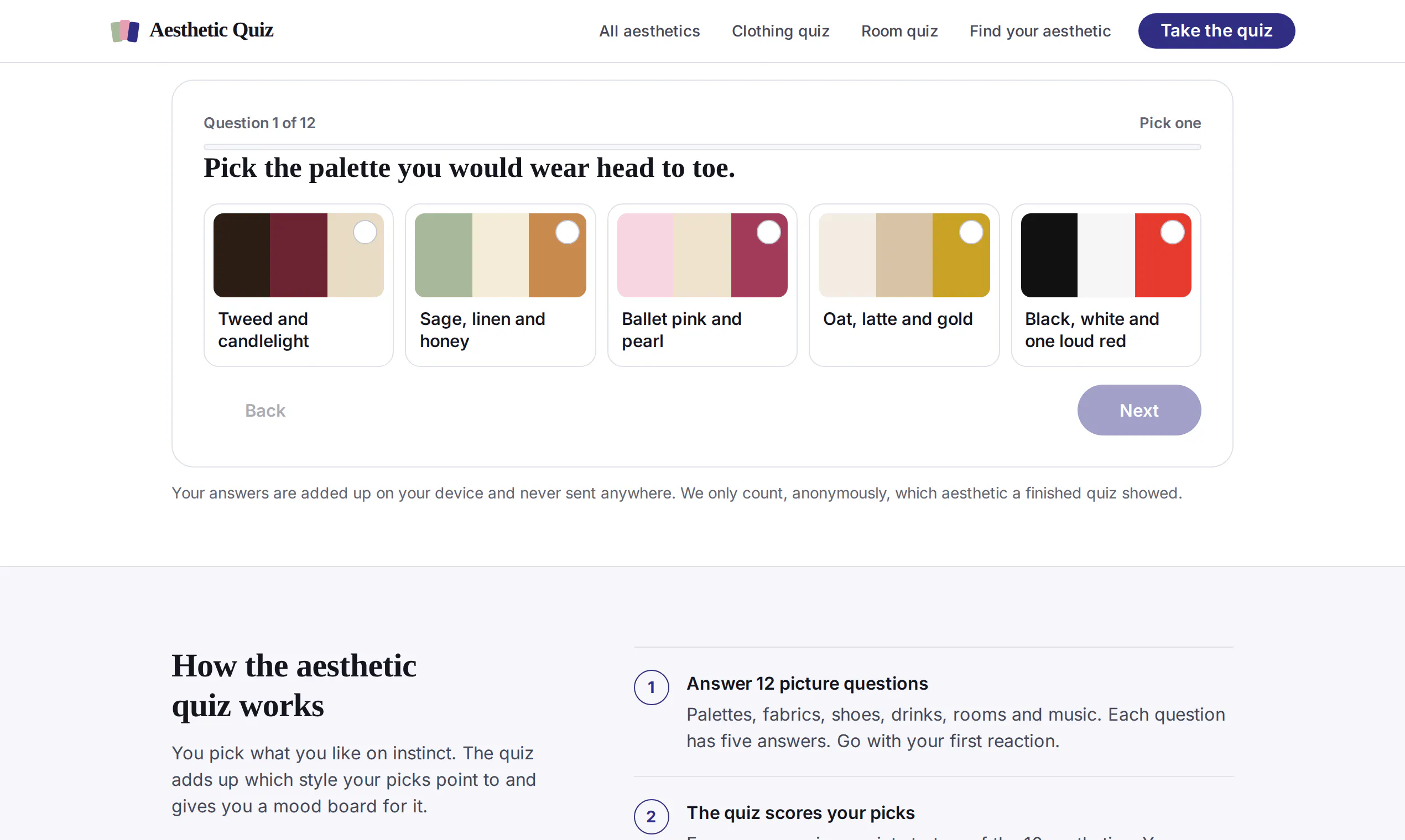 Aesthetic Quiz gallery image