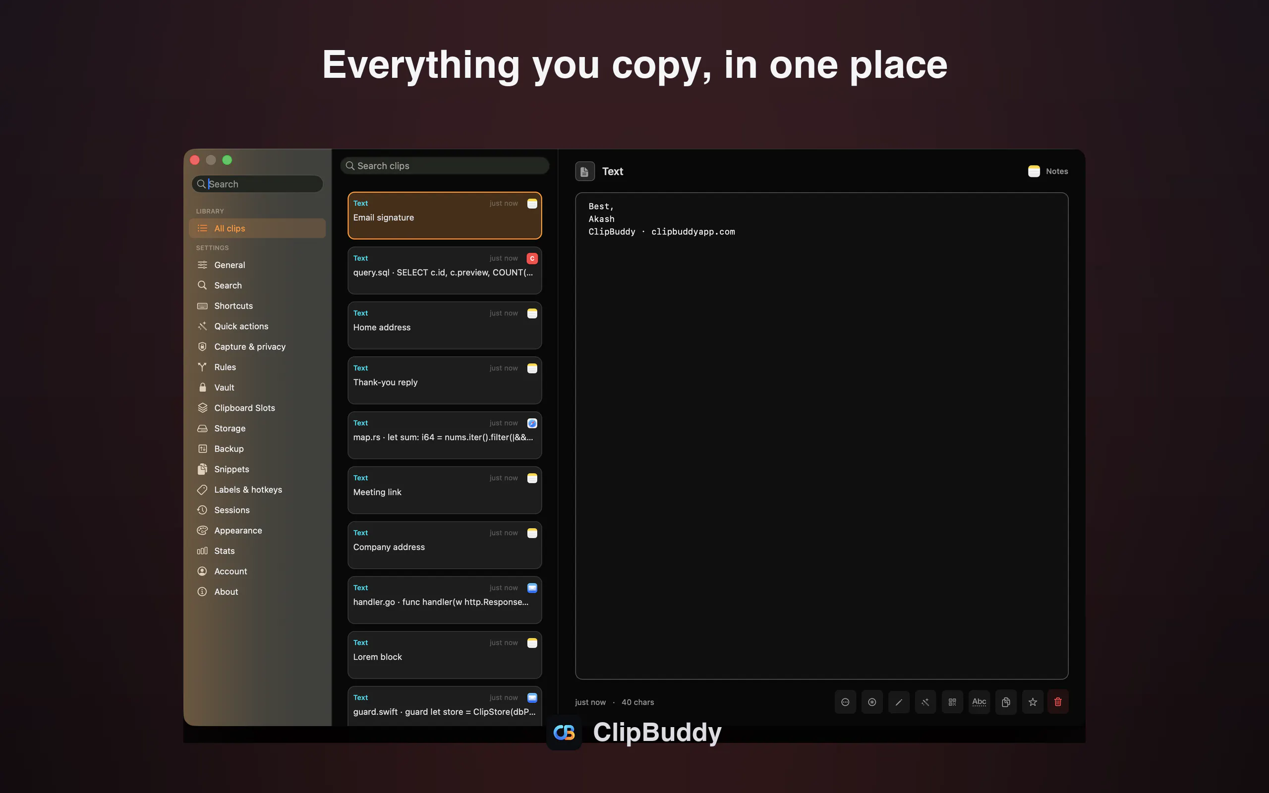 ClipBuddy screenshot