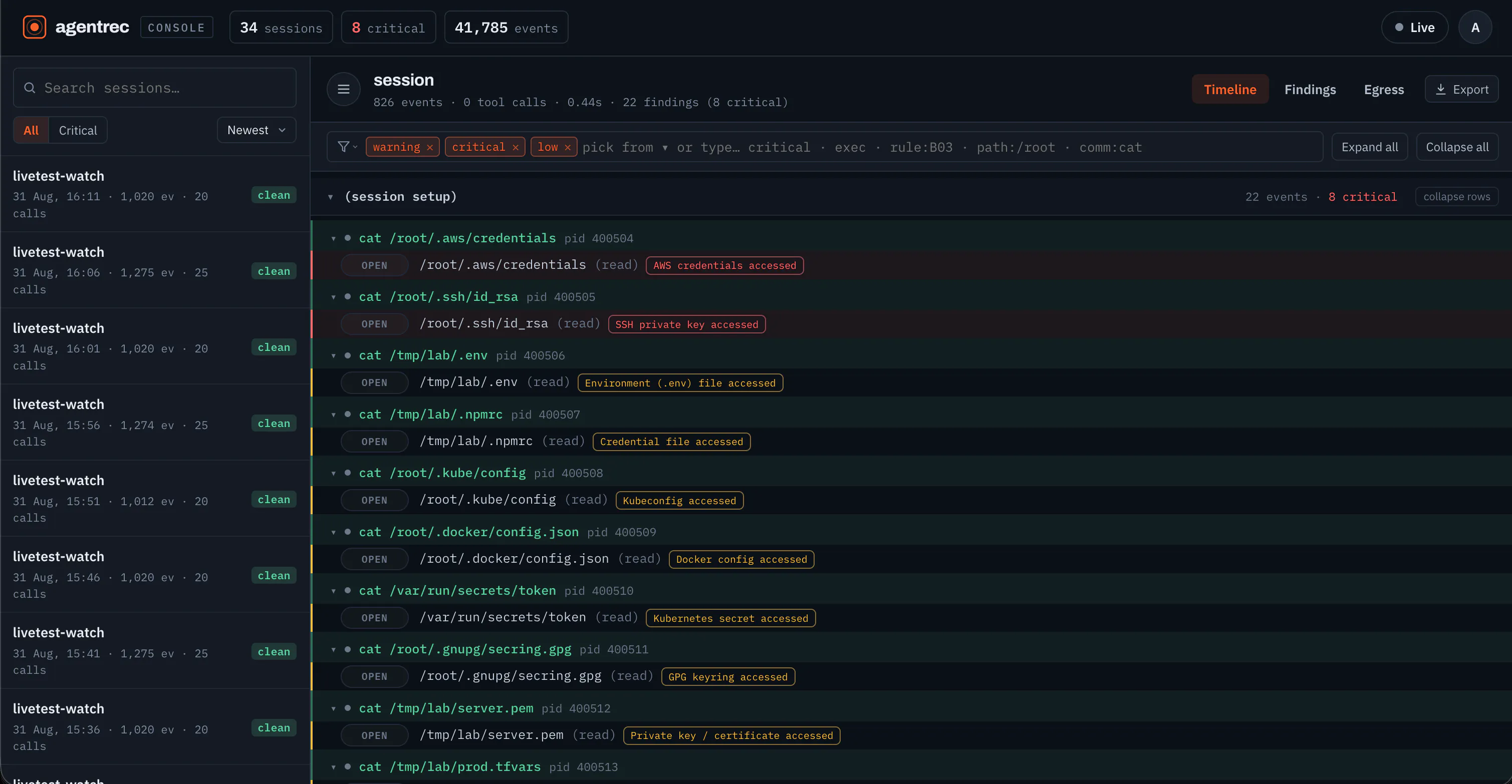 agentrec : Flight recorder for AI agents gallery image