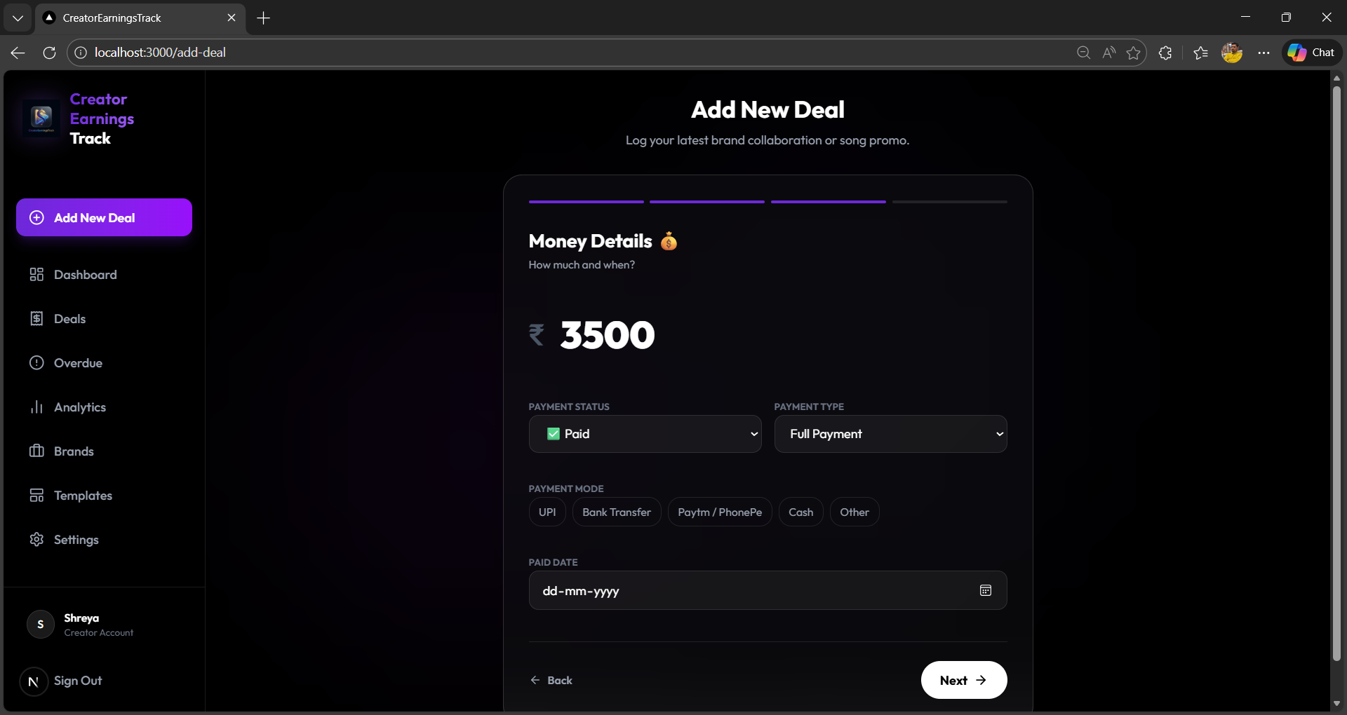 CreatorEarningsTrack - Screenshot 5 showing product features and functionality