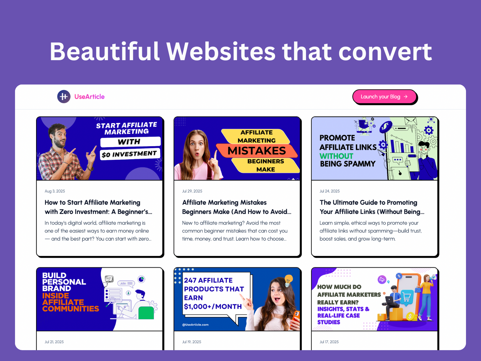 Média Usarticule - Transformez toute URL du produit en site Web de filiale rentable 1