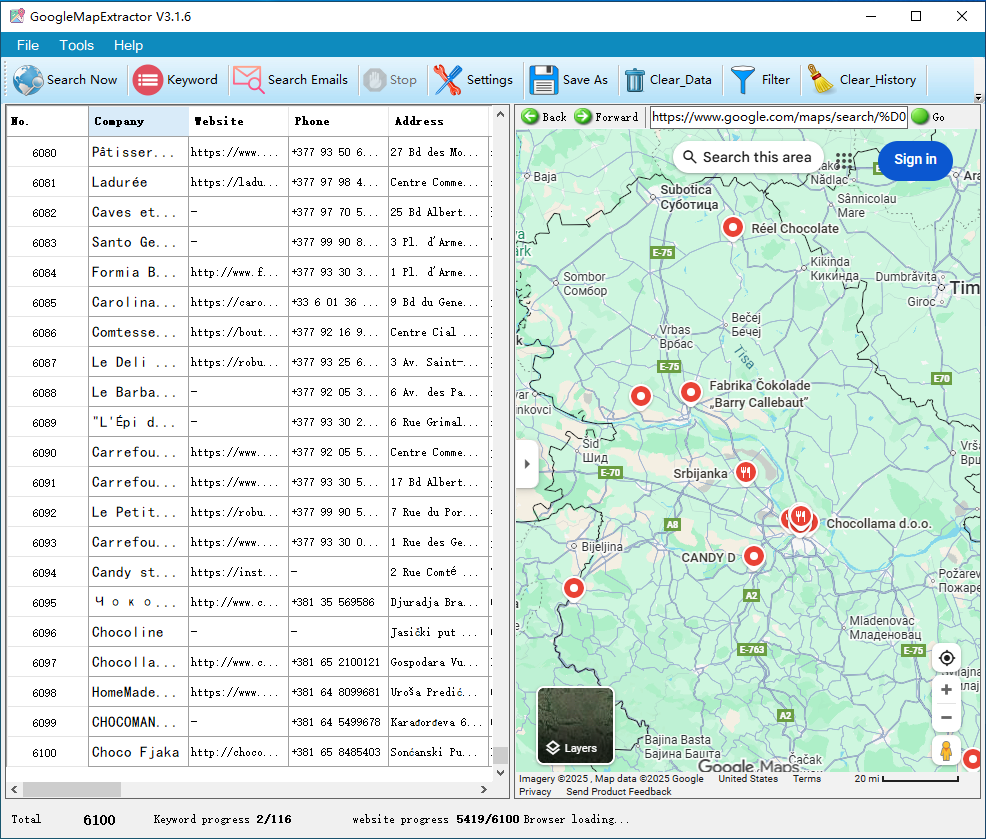 Google Maps Extractor - Main product screenshot demonstrating key features and user interface