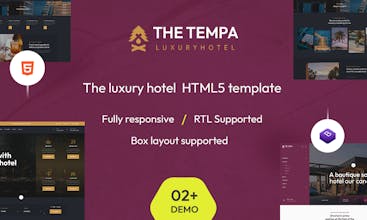 Tempa - The Luxury Hotel HTML5 Template gallery image