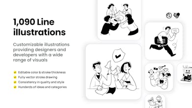 Coleção de ilustrações personalizadas para integração perfeita no Notion.