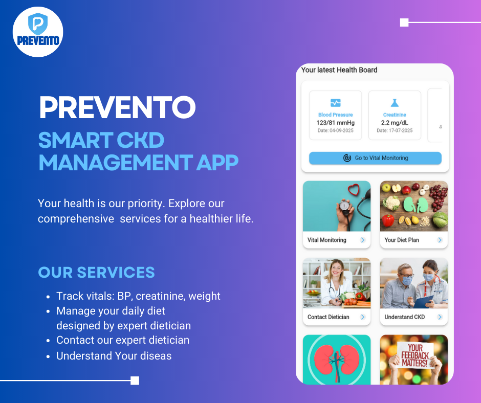 Mídia 3 de PREVETO - Smart CKD Management App - Evite a progressão da DRC.Viva mais saudável com o PREVETO.